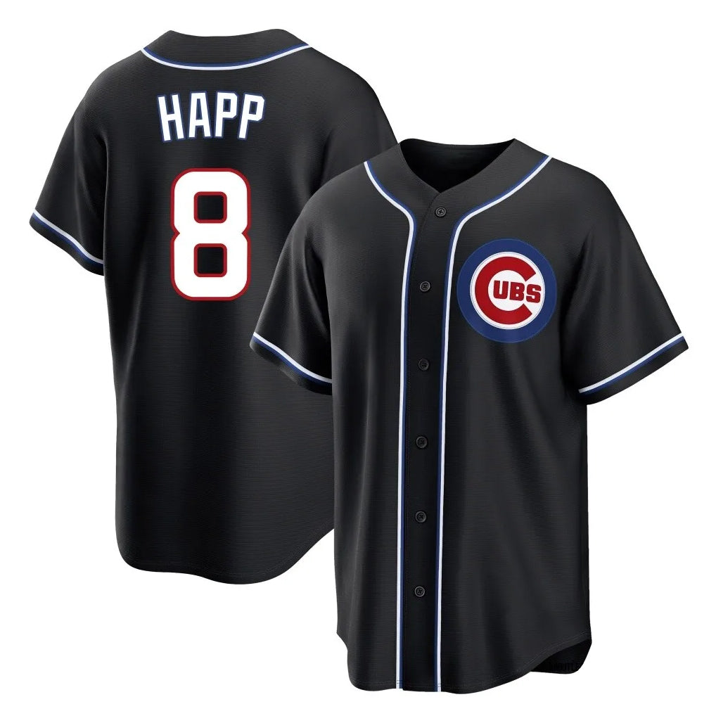 Chicago Cubs #8 Ian Happ Player Black HeidiMiller Fashion Out Game Stitched Jerseys