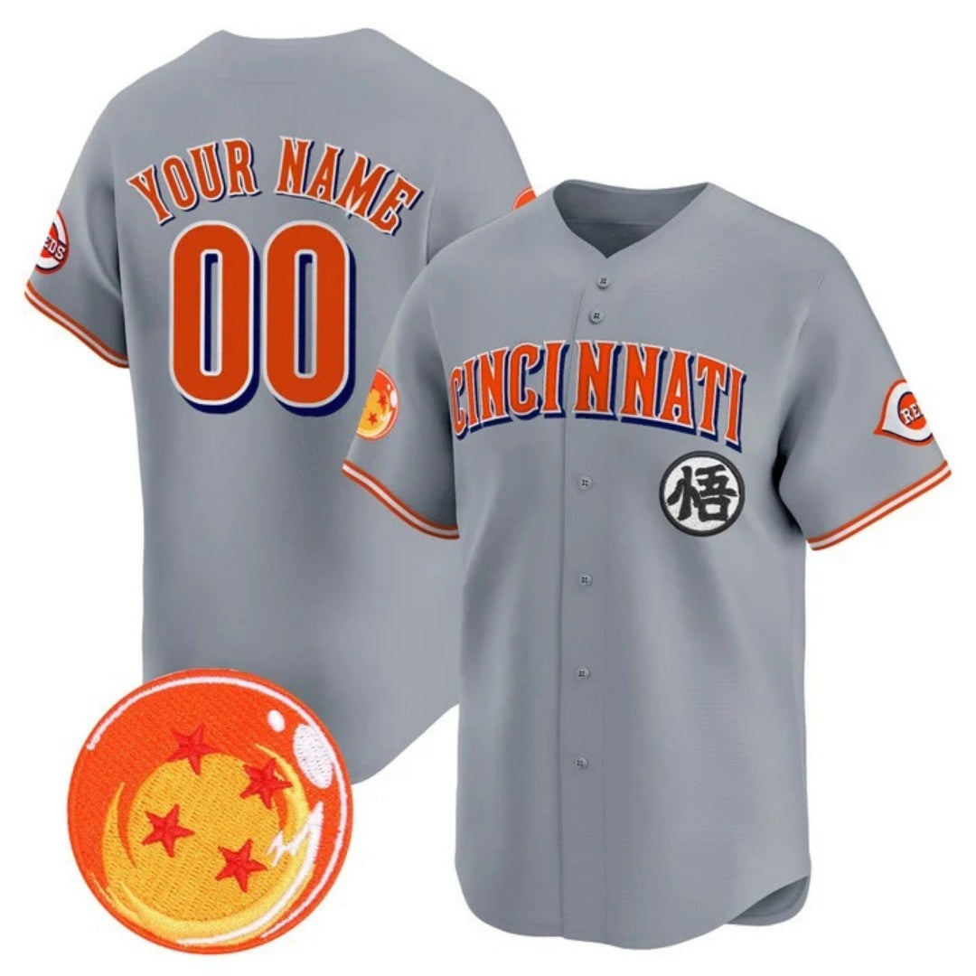Custom Cincinnati Reds x Dragon Ball Gray HeidiMiller Vapor Premier Limited Jersey - All Stitched