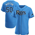 Tampa Bay Rays #50 Charlie Morton Light Blue HeidiMiller Alternate Jersey