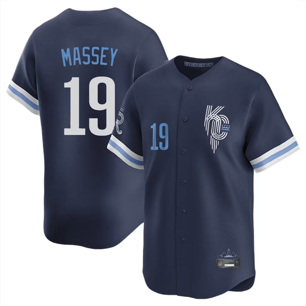 Kansas City Royals #19 Michael Massey Player Navy HeidiMiller City Connect Limited Home Stitched Jerseys