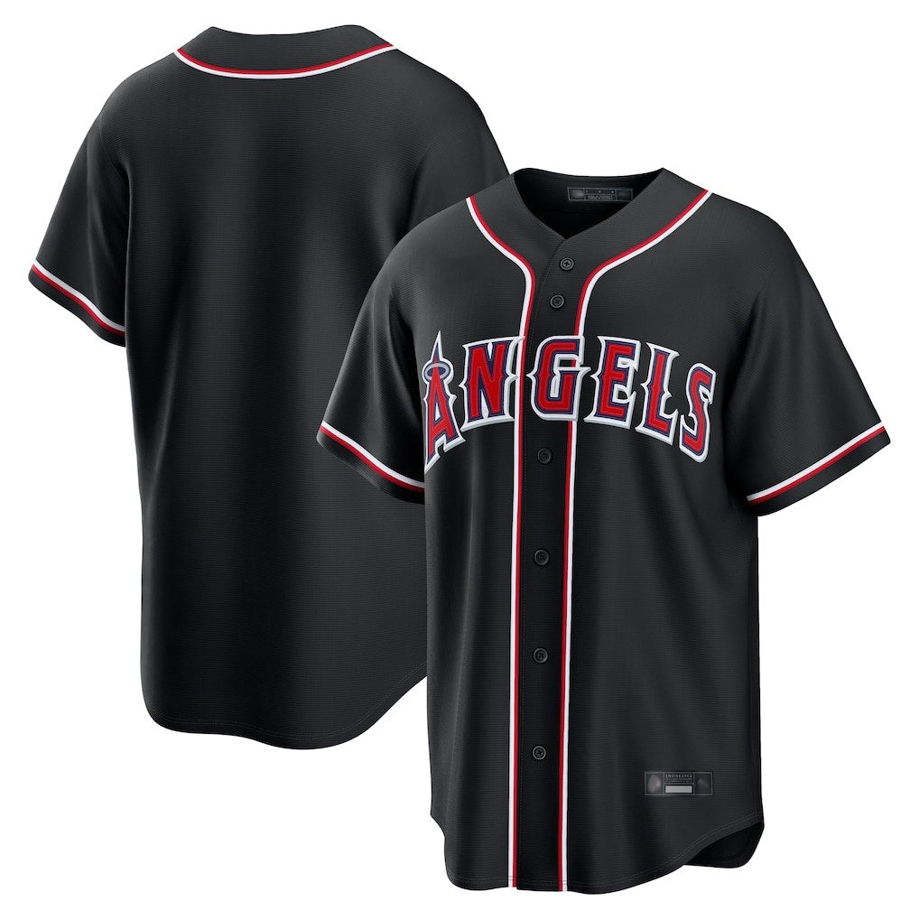 Los Angeles Angels Blank Player Black HeidiMiller Fashion Out Home Game Stitched Jerseys