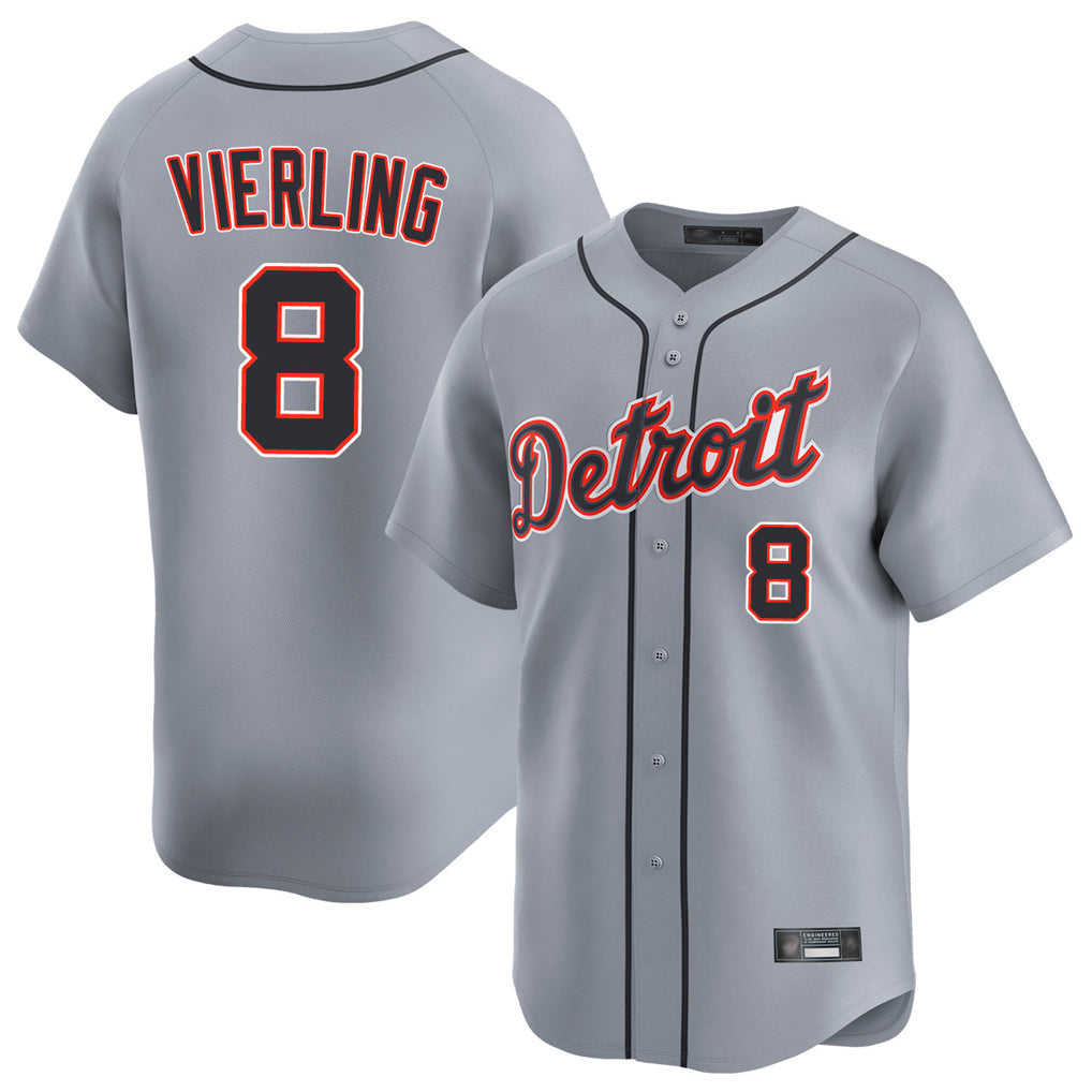 Detroit Tigers #8 Matt Vierling Player Gray HeidiMiller Home Limited Stitched Jerseys