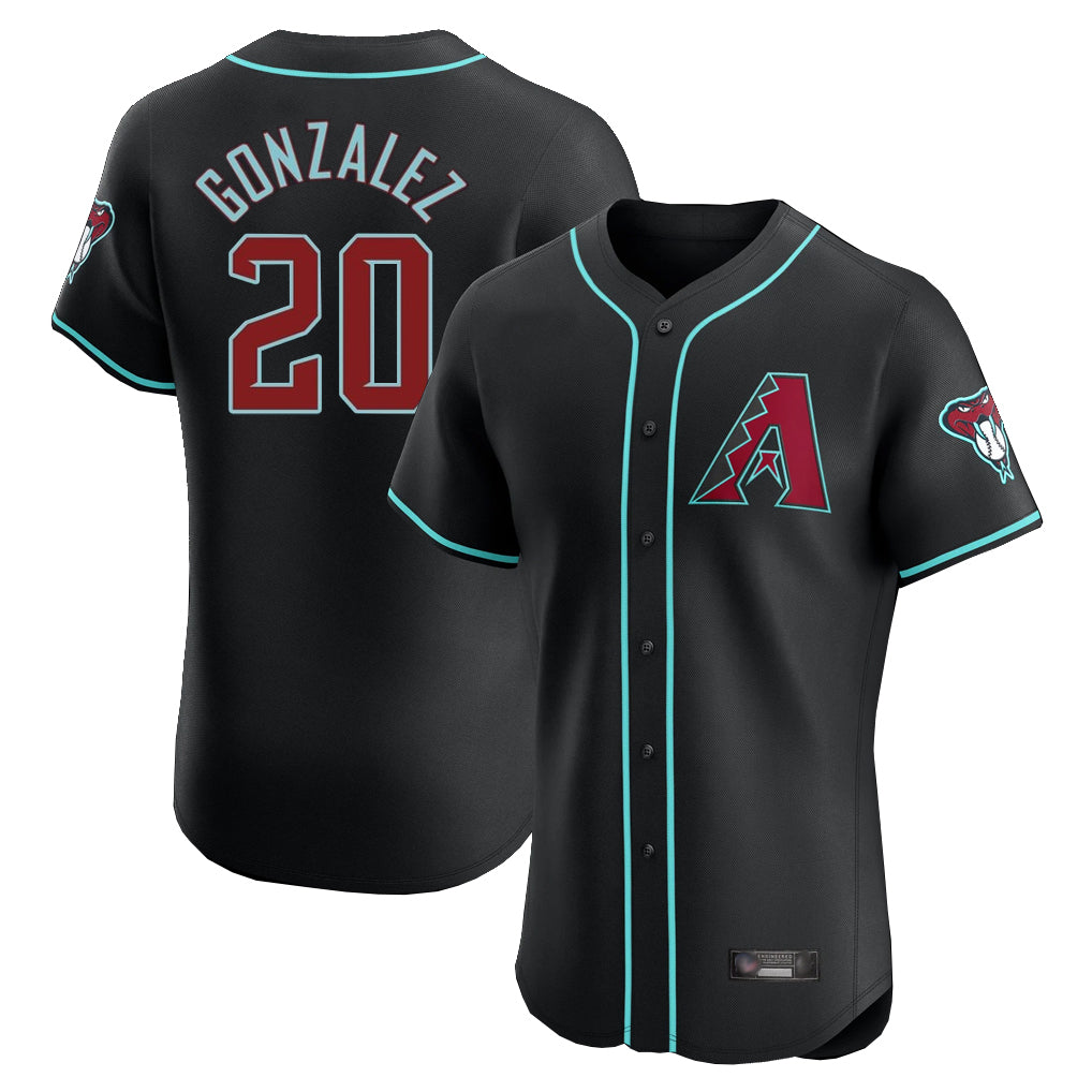 Arizona Diamondbacks #20 Luis Gonzalez Player Black HeidiMiller Limited Elite Home Game Stitched Jerseys