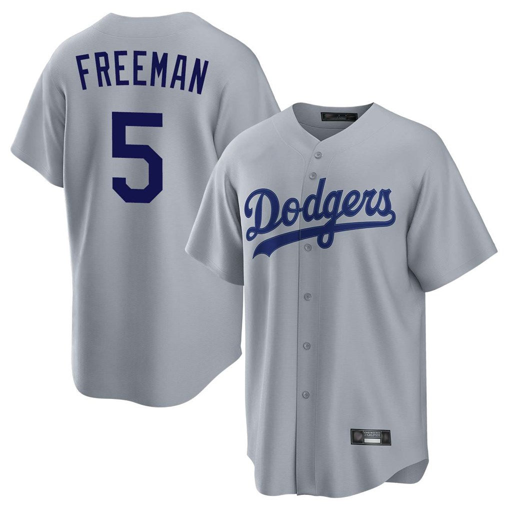 Los Angeles Dodgers #5 Freddie Freeman Player Gray HeidiMiller Game Stitched Jerseys