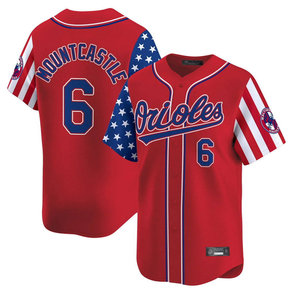 Baltimore Orioles #6 Ryan Mountcastle Player Red HeidiMiller Independence Day Vapor Premier Limited Home Game Stitched Jerseys