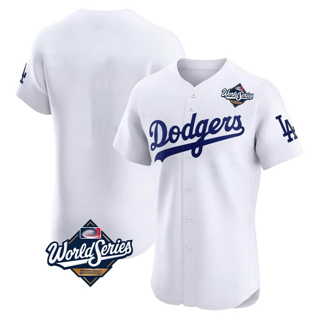 Los Angeles Dodgers Blank Player White HeidiMiller Limited Elite Home World Series Stitched Jerseys