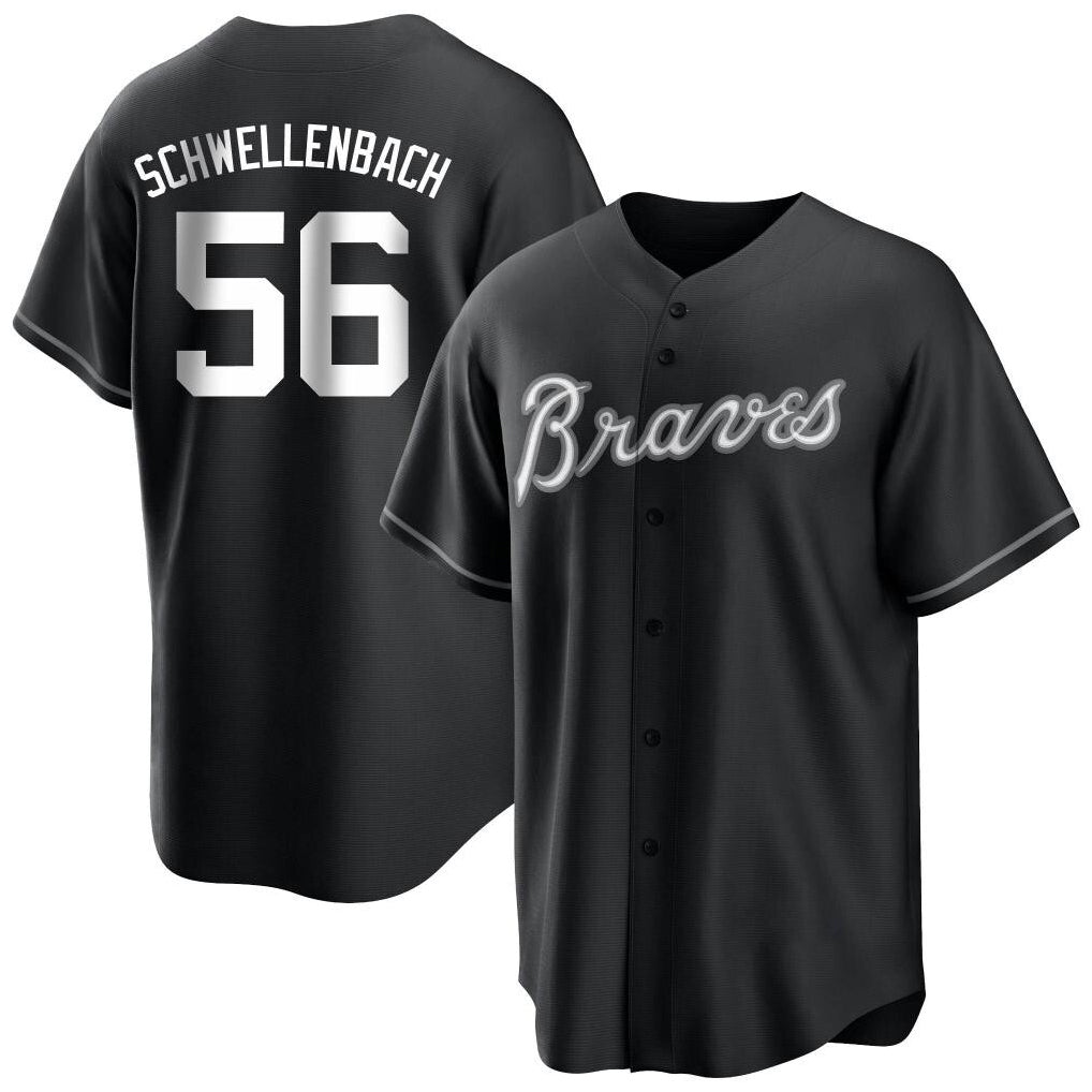 Atlanta Braves #56 Spencer Schwellenbach Player Black HeidiMiller Home Game Stitched Jerseys