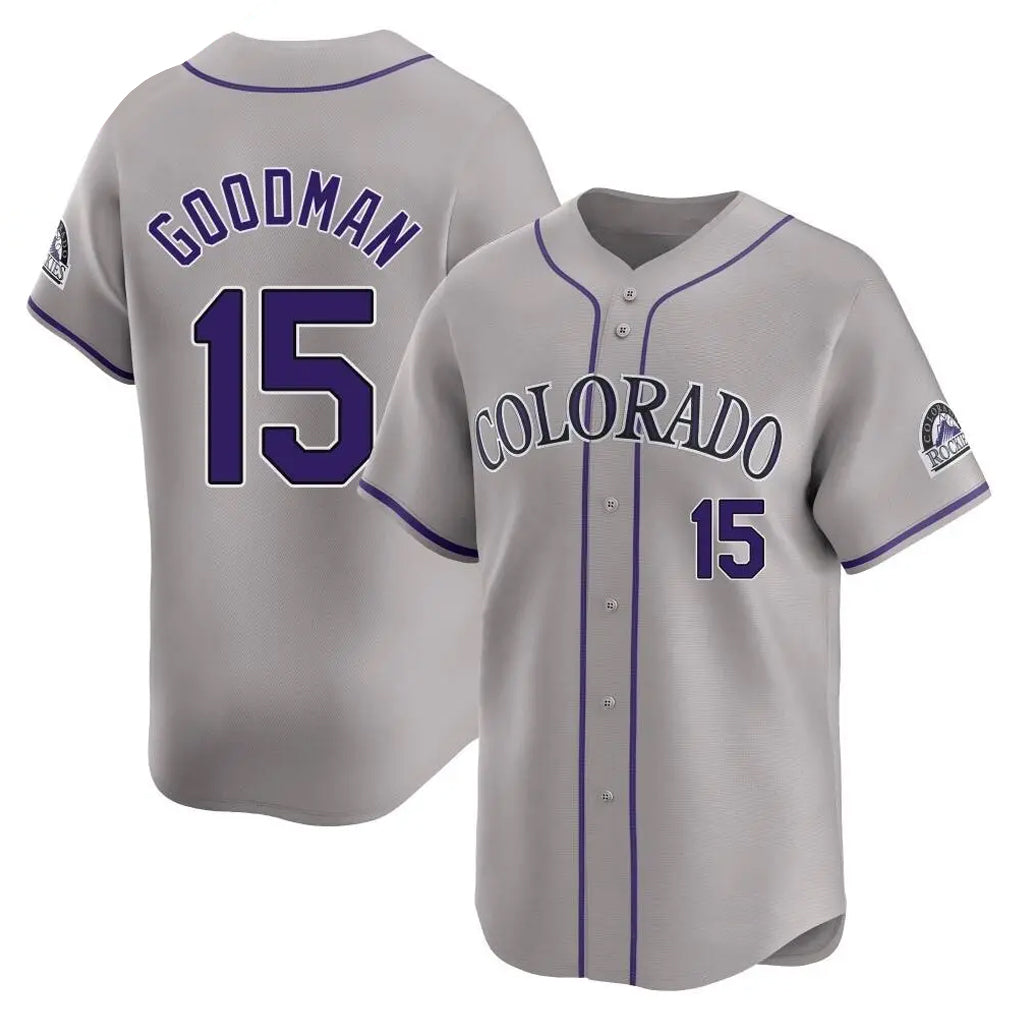 Colorado Rockies #15 Hunter Goodman Player Gray HeidiMiller Limited Home Stitched Jerseys