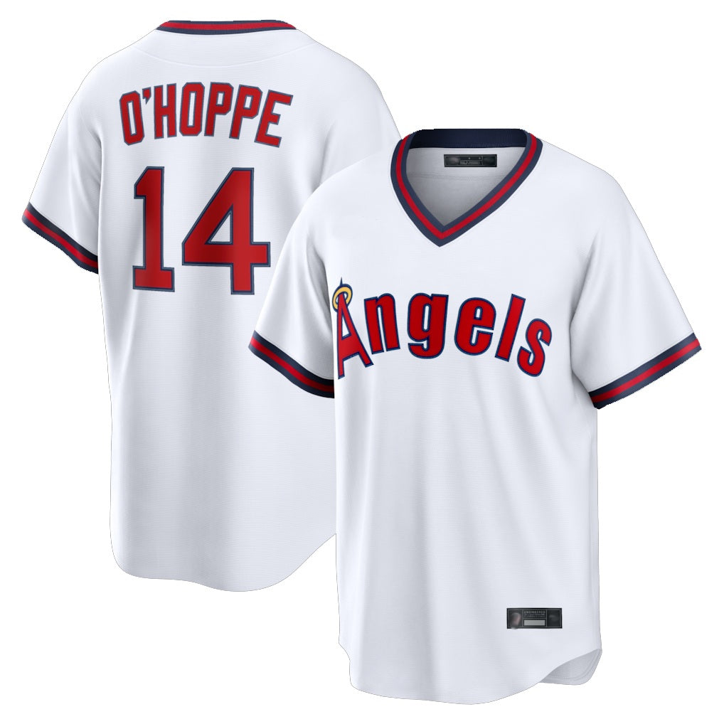 Los Angeles Angels #14 Logan O'Hoppe Player White HeidiMiller T-shirt Home Game Stitched Jerseys