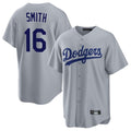Los Angeles Dodgers #16 Will Smith Player Gray HeidiMiller Game Stitched Jerseys