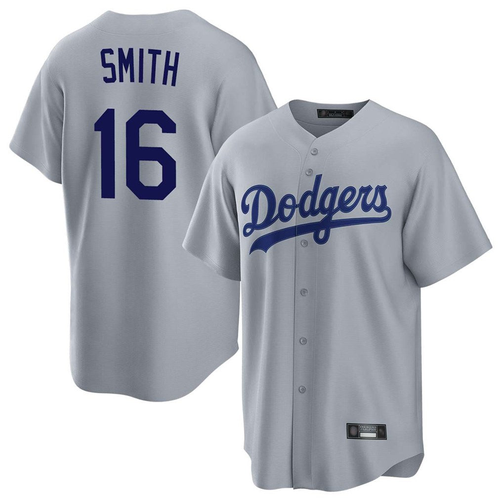 Los Angeles Dodgers #16 Will Smith Player Gray HeidiMiller Game Stitched Jerseys
