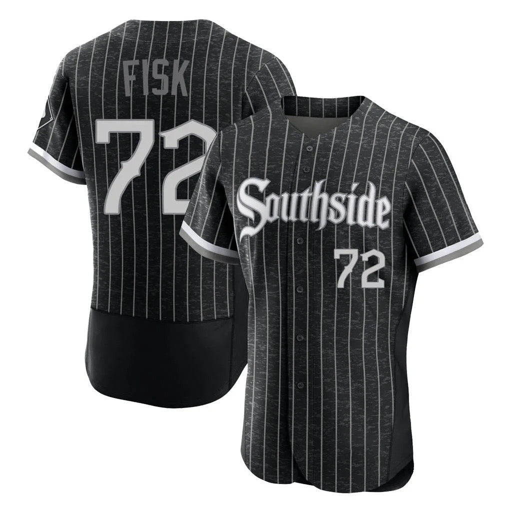 Chicago White Sox #72 Carlton Fisk Player Black HeidiMiller City Connect Limited Elite Home Stitched Jerseys