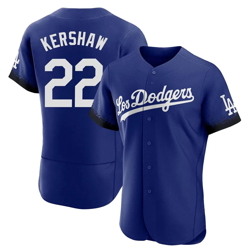 Los Angeles Dodgers #22 Clayton Kershaw Player Royal HeidiMiller City Connect Elite Home Stitched Jerseys