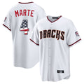 Arizona Diamondbacks #4 Ketel Marte Player White HeidiMiller USA 250 Fourth of July Home Game Stitched Jerseys