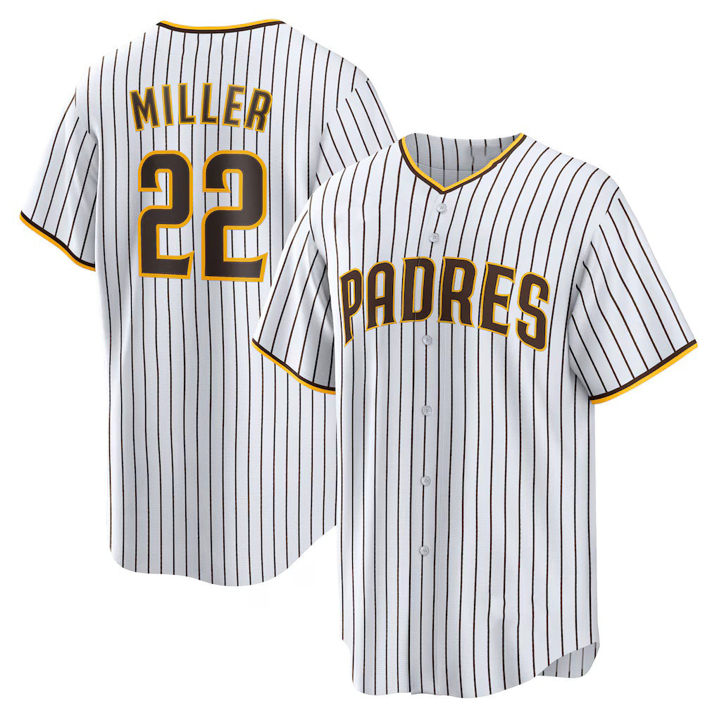 San Diego Padres #22 Mason Miller White HeidiMiller Home Replica Jersey