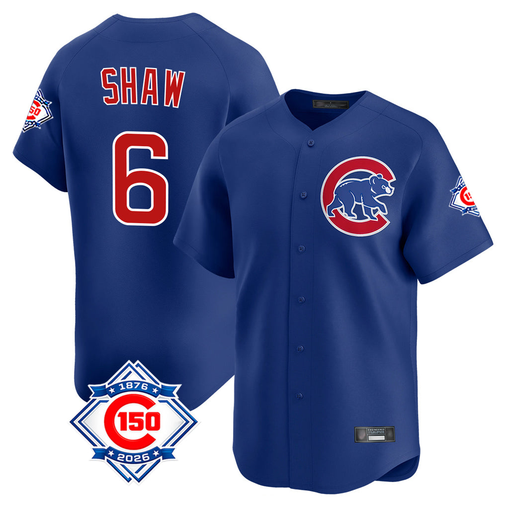 Chicago Cubs #6 Matt Shaw Player Royal HeidiMiller 150th Anniversary Limited Home Stitched Jerseys