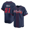 Atlanta Braves #51 Chris Sale Player Navy HeidiMiller 2025 Speedway Classic Home Game Stitched Jerseys