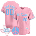 Custom Houston Astros  Love Street & Peace Sign Patch Bubblegum Pink HeidiMiller Vapor Premier Limited Jersey ¨C All Stitched