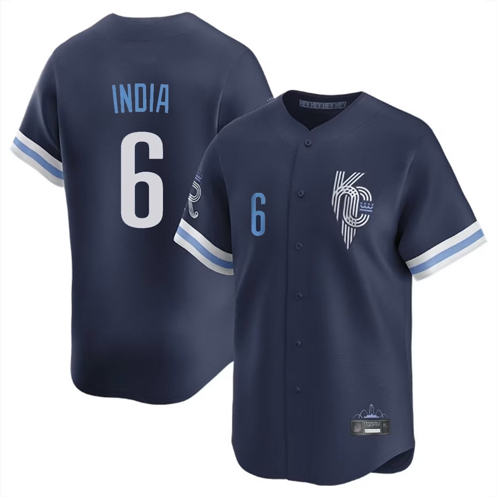 Kansas City Royals #6 Jonathan India Player Navy HeidiMiller City Connect Limited Home Stitched Jerseys