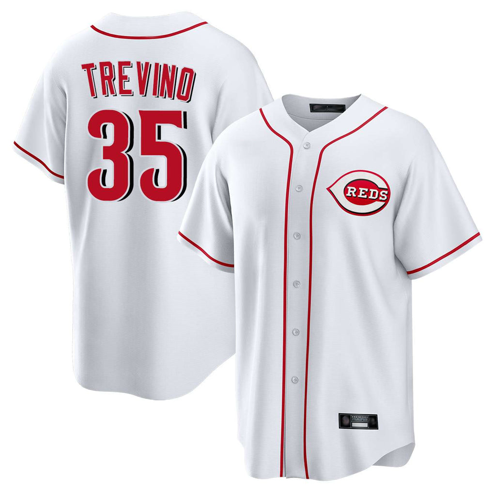 Cincinnati Reds #35 Jose Trevino Player White HeidiMiller Game Home Stitched Jerseys