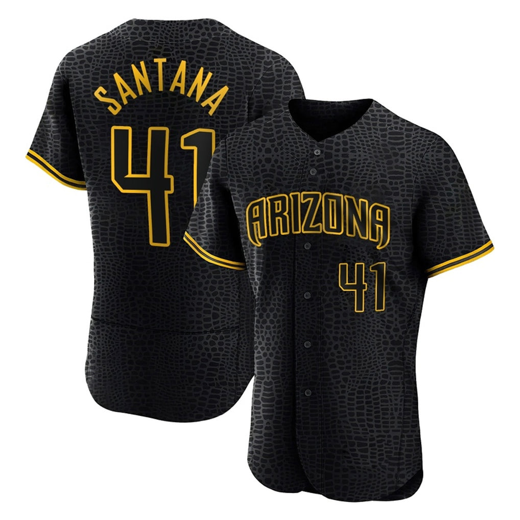 Arizona Diamondbacks #41 Carlos Santana Player Black HeidiMiller Snake Skin City Limited Elite Home Game Stitched Jerseys