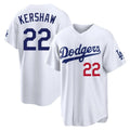 Los Angeles Dodgers #22 Clayton Kershaw Player White HeidiMiller Home Game Stitched Jerseys