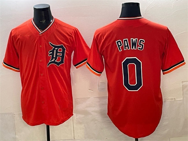 Detroit Tigers #0 Paws Orange HeidiMiller Limited Stitched Jersey