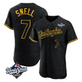 Los Angeles Dodgers #7 Blake Snell Player Black HeidiMiller Snake Skin City Limited Elite World Series Home Stitched Jerseys