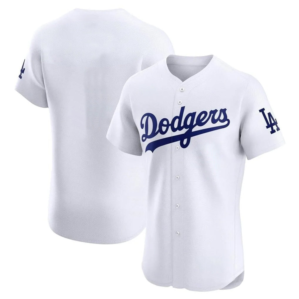 Los Angeles Dodgers Blank Player White HeidiMiller Limited Elite Home Stitched Jerseys