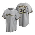 Milwaukee Brewers #24 Andrew McCutchen Gray HeidiMiller Cool Base Stitched Jersey