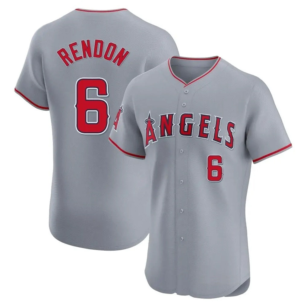Los Angeles Angels #6 Anthony Rendon Player Gray HeidiMiller Home Limited Elite Stitched Jerseys