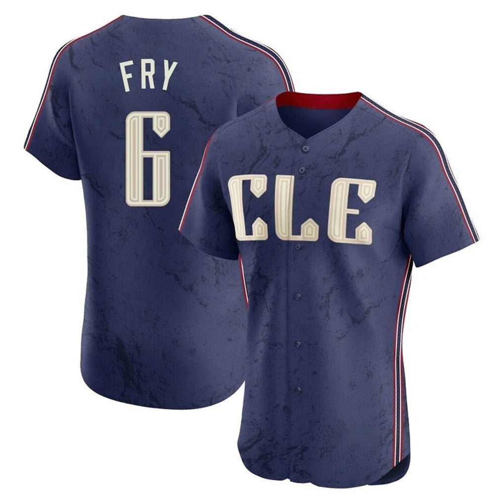 Cleveland Guardians #6 David Fry Player Navy HeidiMiller City Connect Limited Elite Home Stitched Jerseys