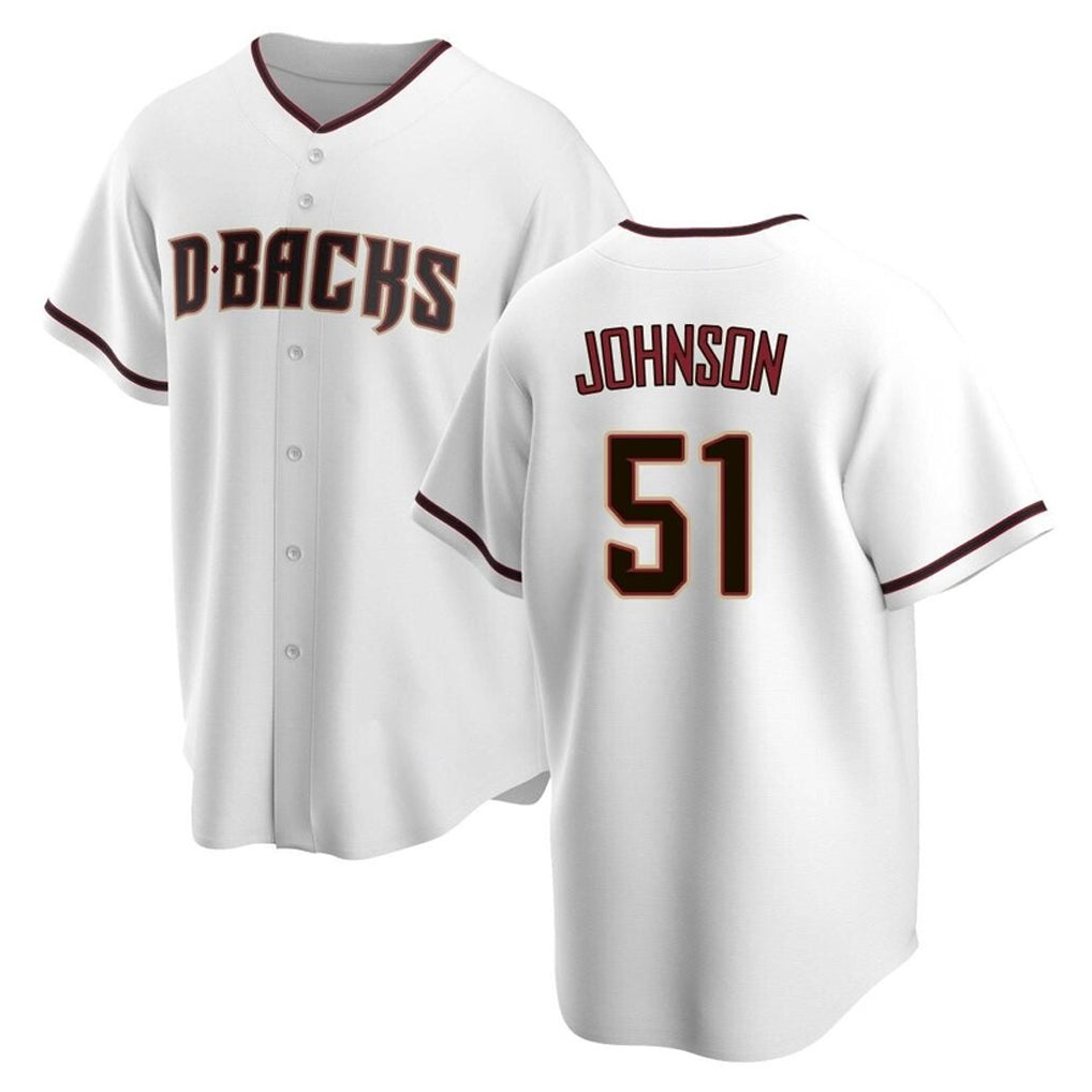 Arizona Diamondbacks #51 Randy Johnson Player White HeidiMiller Home Game Stitched Jerseys