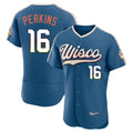 Milwaukee Brewers #16 Blake Perkins Player Blue HeidiMiller 2026 City Connect Home Limited Elite Stitched Jerseys