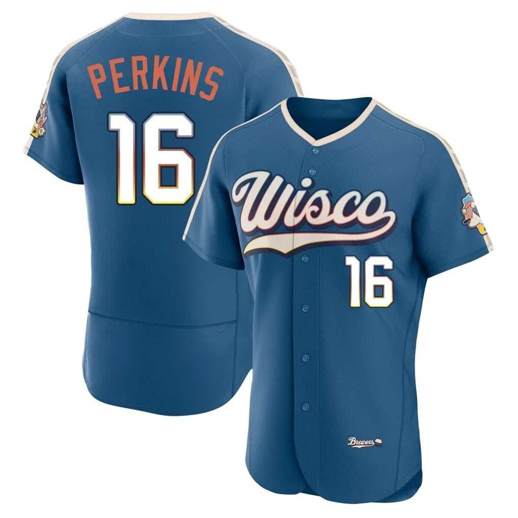 Milwaukee Brewers #16 Blake Perkins Player Blue HeidiMiller 2026 City Connect Home Limited Elite Stitched Jerseys