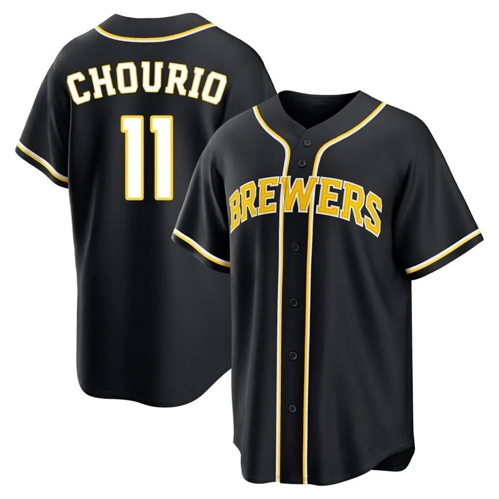 Milwaukee Brewers #11 Jackson Chourio Player Black HeidiMiller Fashion Out Home Game Stitched Jerseys