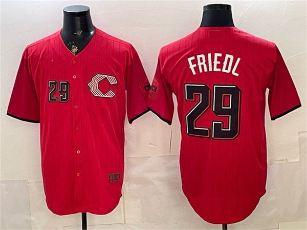Cincinnati Reds #29 TJ Friedl Red HeidiMiller 2026 City Connect Stadium Stitched Jersey