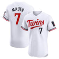 Minnesota Twins #7 Joe Mauer Player White HeidiMiller Home Limited Elite Stitched Jerseys