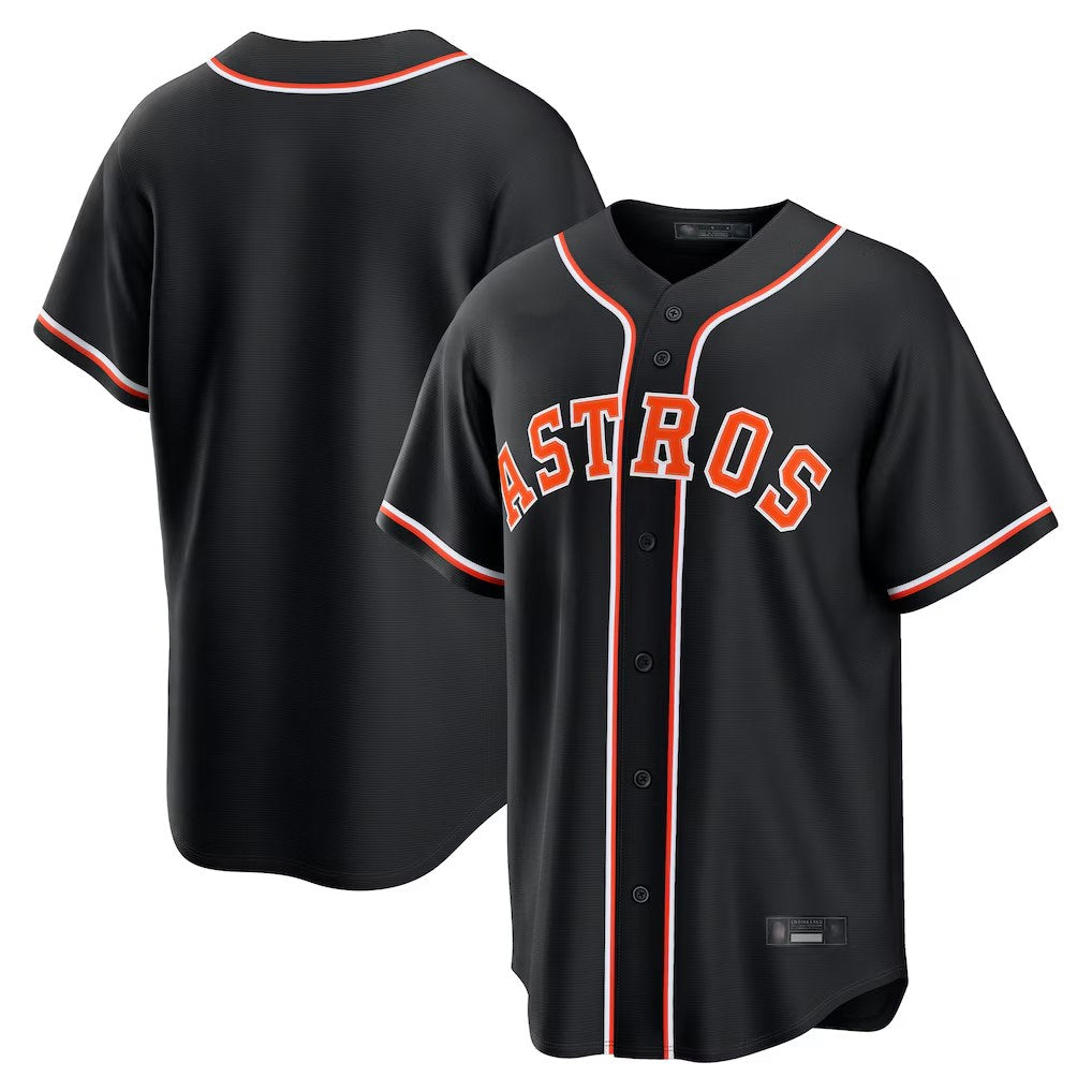 Houston Astros Blank Player Black HeidiMiller Fashion Out Home Game Stitched Jerseys