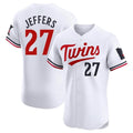 Minnesota Twins #27 Ryan Jeffers Player White HeidiMiller Home Limited Elite Stitched Jerseys
