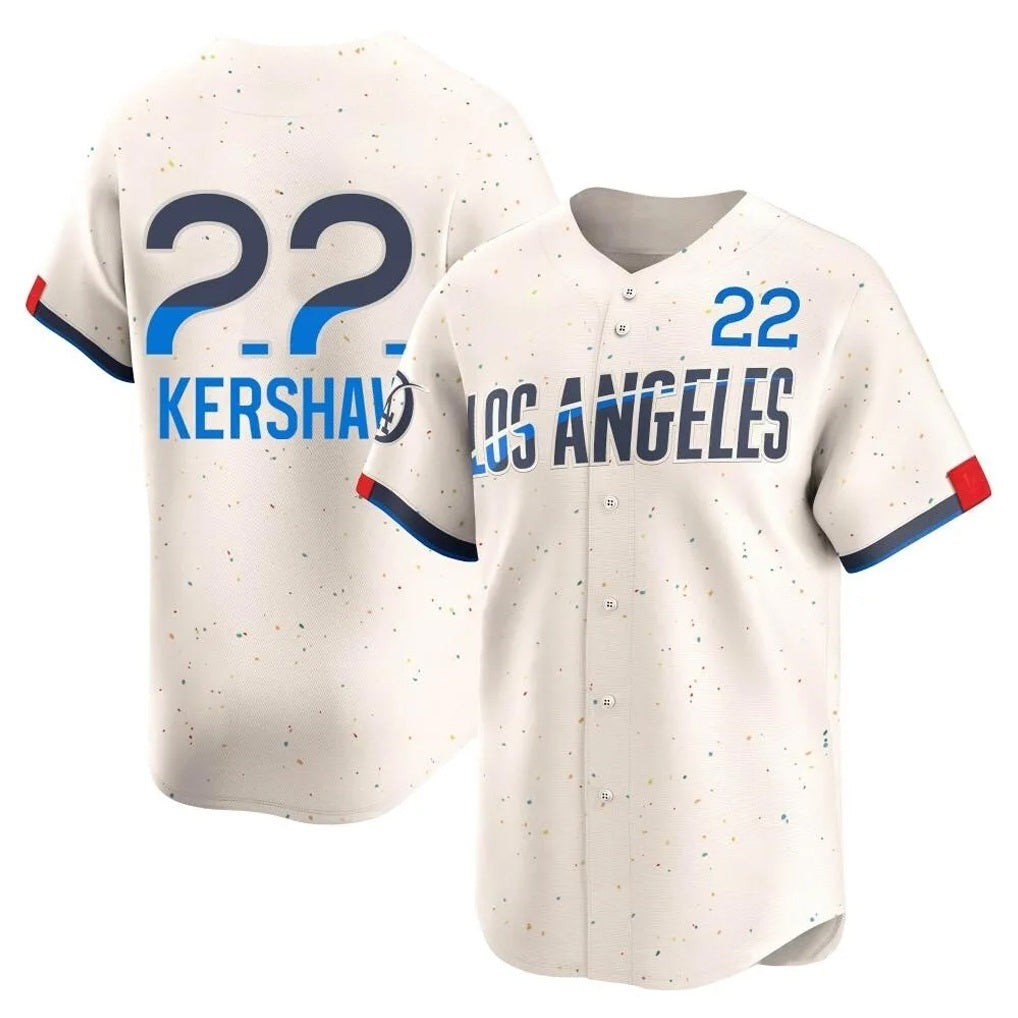 Los Angeles Dodgers #22 Clayton Kershaw Player Cream HeidiMiller City Connect Limited Home Stitched Jerseys