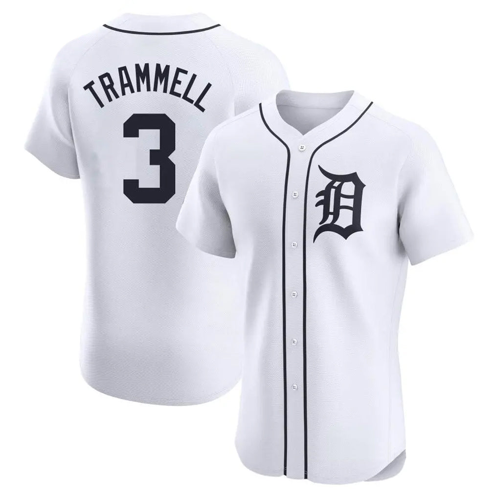 Detroit Tigers #3 Alan Trammell Player White HeidiMiller Limited Elite Home Stitched Jerseys