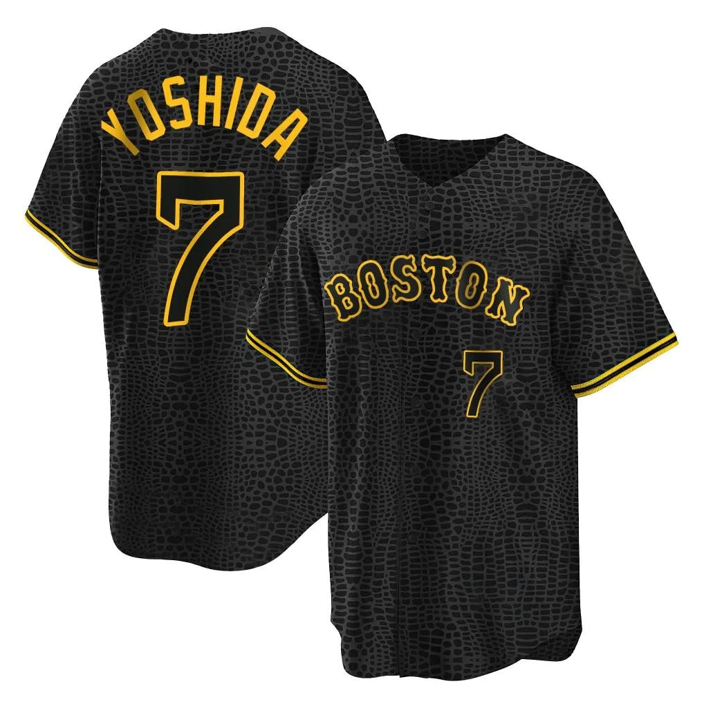 Boston Red Sox #7 Masataka Yoshida Player Black HeidiMiller Snake Skin City Home Game Stitched Jerseys