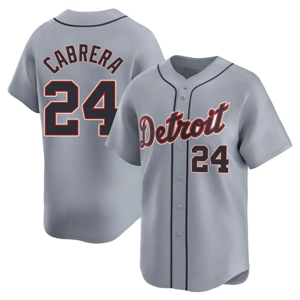 Detroit Tigers #24 Miguel Cabrera Player Gray HeidiMiller Home Limited Stitched Jerseys