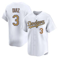 Los Angeles Dodgers #3 Edwin D¨ªaz Player Gold HeidiMiller Collection Limited Home Stitched Jerseys