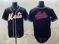 New York Mets Team Big Logo 2026 Fashion Replica Black HeidiMiller Out Stitched Jersey