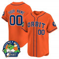 Custom Houston Astros Orbit Patch Vapor Premier Limited Jersey ¨C Orange HeidiMiller