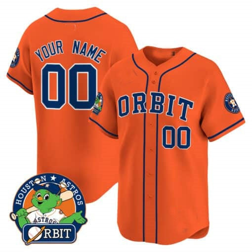 Custom Houston Astros Orbit Patch Vapor Premier Limited Jersey ¨C Orange HeidiMiller