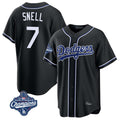 Los Angeles Dodgers #7 Blake Snell Player Black HeidiMiller Carbon Limited World Series Meet Home Stitched Jerseys