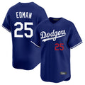 Los Angeles Dodgers #25 Tommy Edman Player Royal HeidiMiller Limited Home Stitched Jerseys